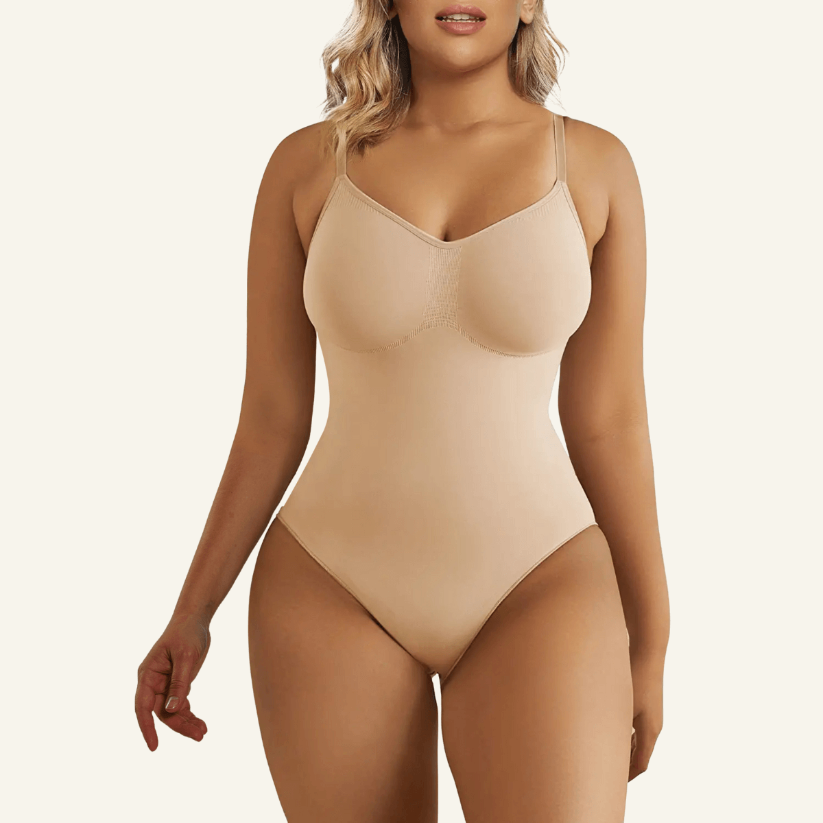 Seamless Adjustable Straps Tummy Control Thong Bodysuit