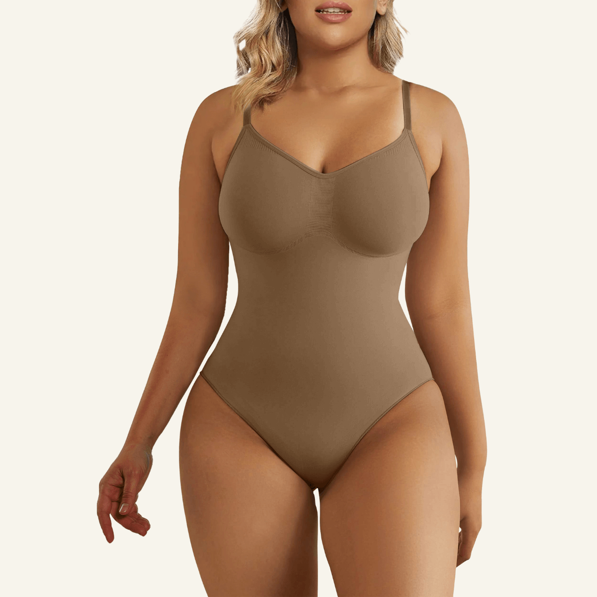 Seamless Adjustable Straps Tummy Control Thong Bodysuit