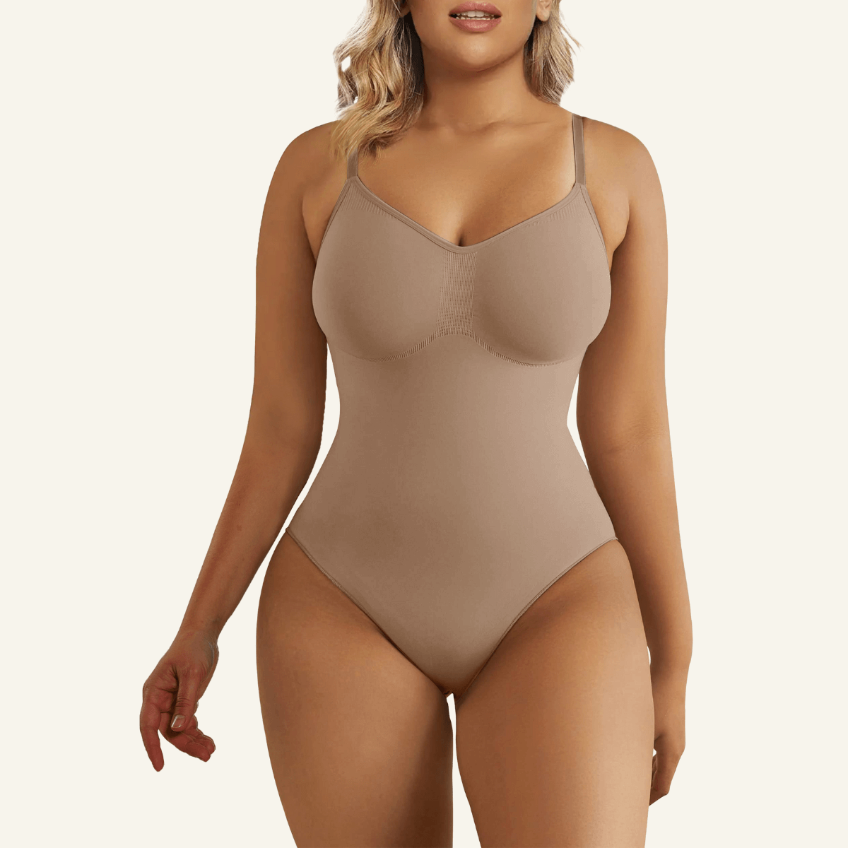 Seamless Adjustable Straps Tummy Control Thong Bodysuit