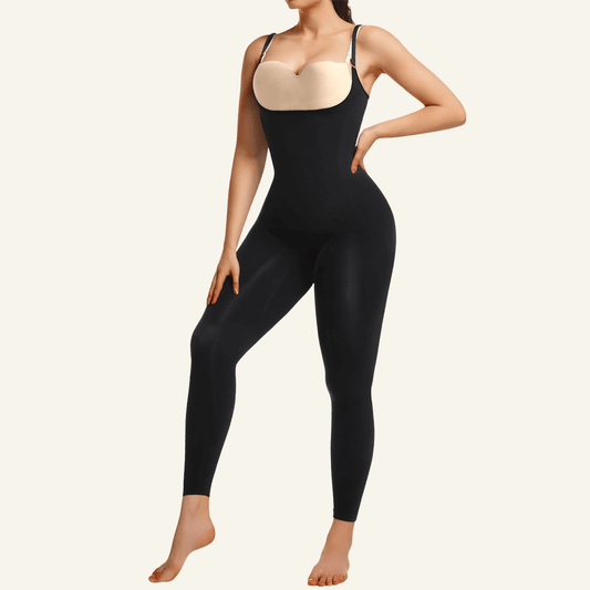 3-in-1 Seamless Open-Bust Tummy Control Legging Bodysuit